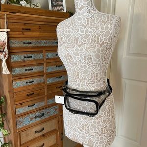 Clear/ Transparent Belt Bag/ Waist Bag- Black Accents